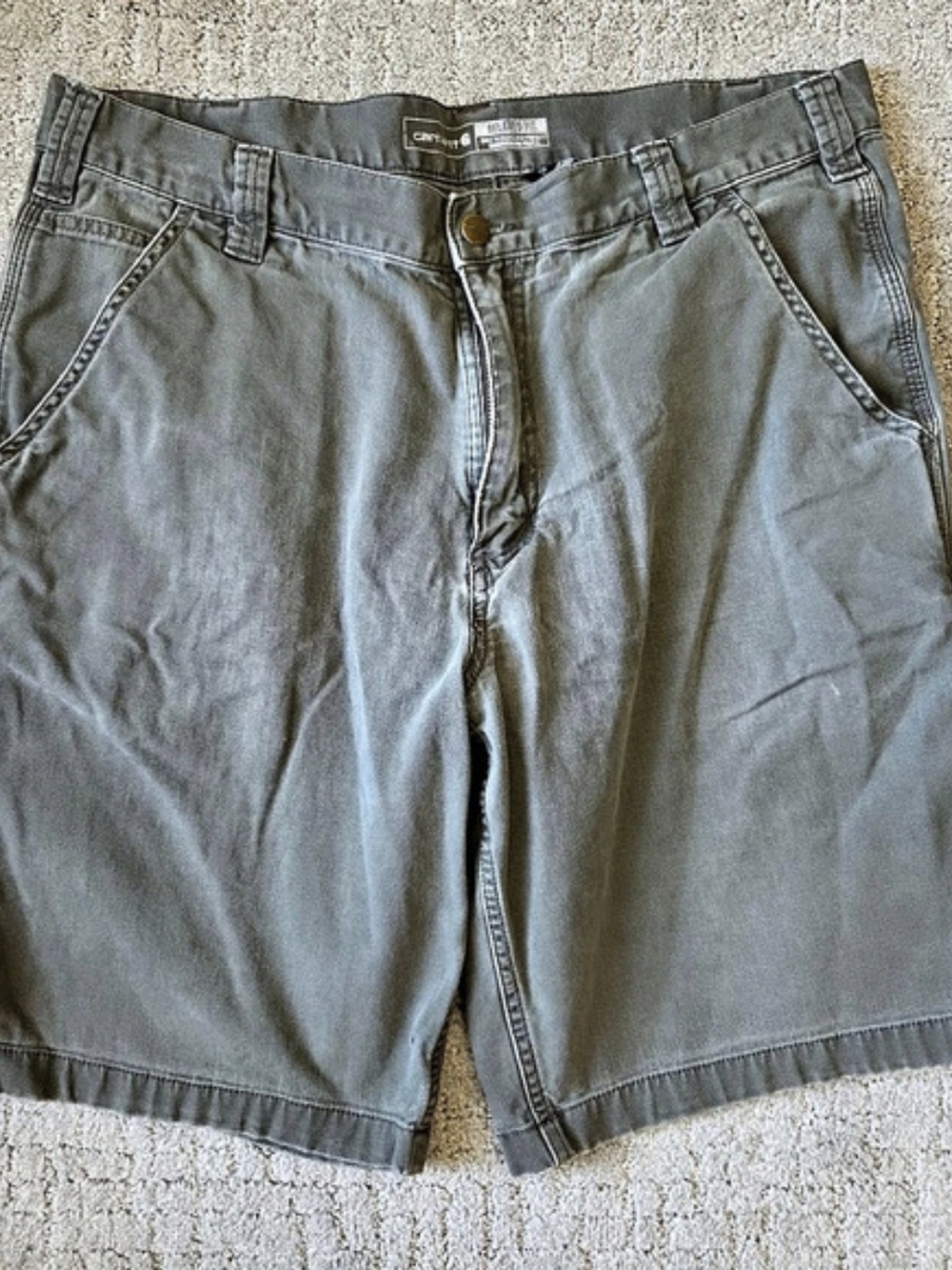 Carhartt Rugged Flex Relaxed Fit Utility Work Short Cargo Shorts Gray Waist 36
